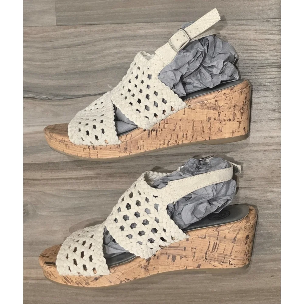 SO Adriene Kids Wedge Sandals Size 3 Crochet Cork Platform Summer Shoes